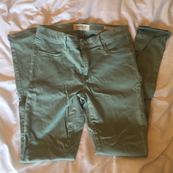 Pacsun Green Skinny Jeggings - Picture 3 of 4